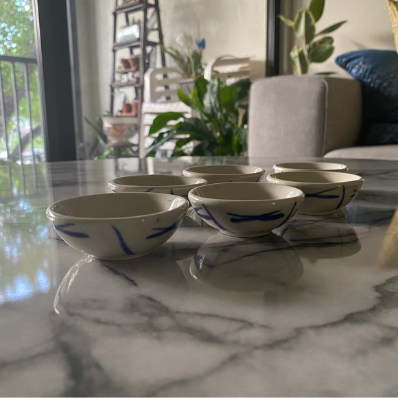 Vintage Japanese Ceramics Set 6 Dipping Dishes - Picture 2 of 9